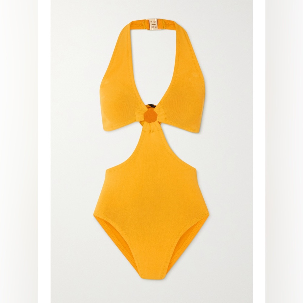 Hunza G Vibrant Orange Seersucker Swimsuit